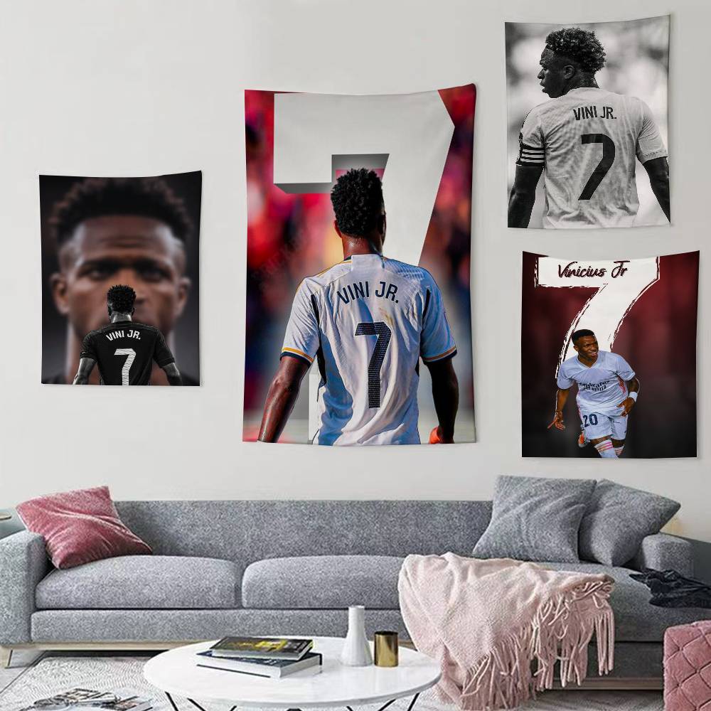 Outdoor Sport Background - V-Vinicius Junior Voetbal Sport Speler Vlaggen