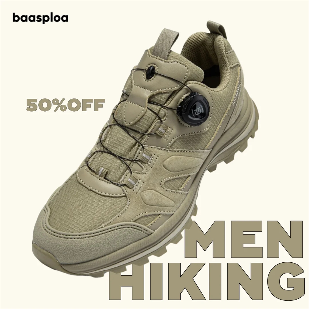 Climbing Shoe Beginner - Baasploa Heren Wandelschoenen Leer Merk Mode