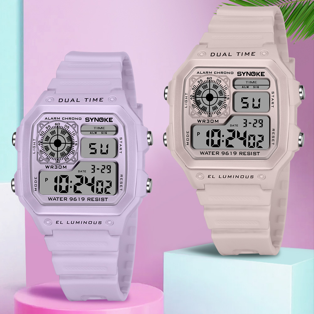 Outdoor Sport Watch - SYNOKE Digitale Horloges Dame Sport Lichtgevend