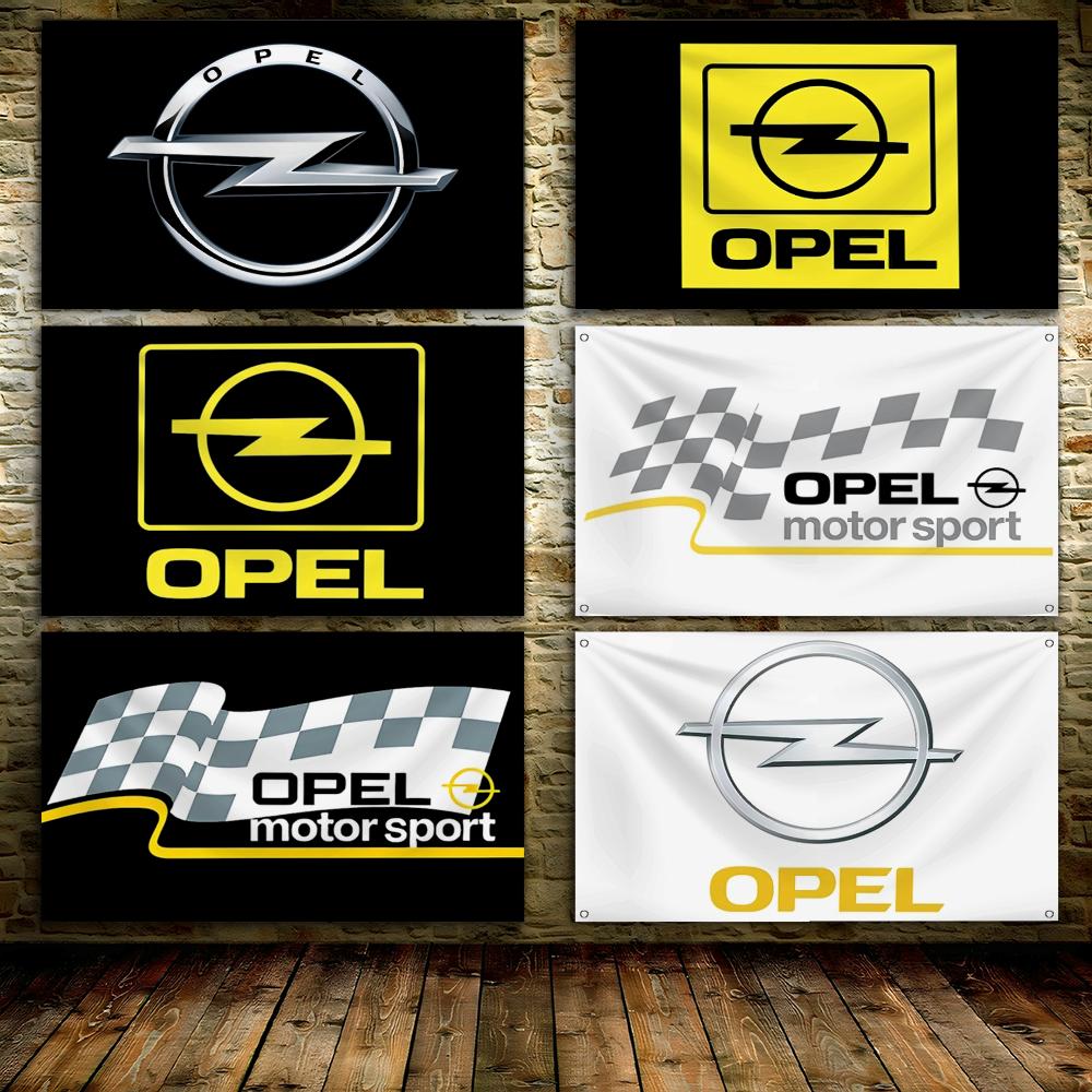 Outdoor Sport Background - O-Opels Motorsport Metalen Logo Vlaggen Op